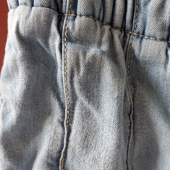 Free People Margate Blue Ankle Cropped Jeans with Paper Bag Waist - Picture 6 of 11